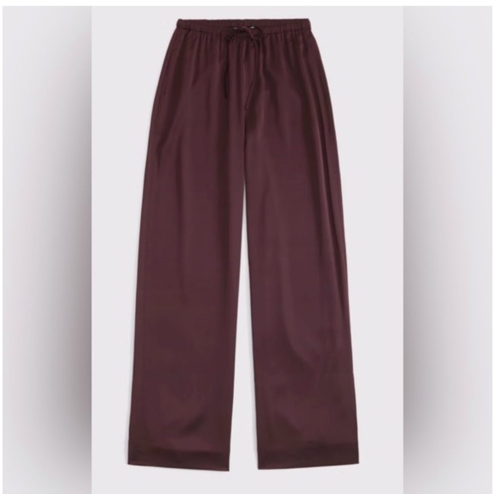 Abercrombie & Fitch High Rise Sunday Wide Leg Sweatpants Maroon